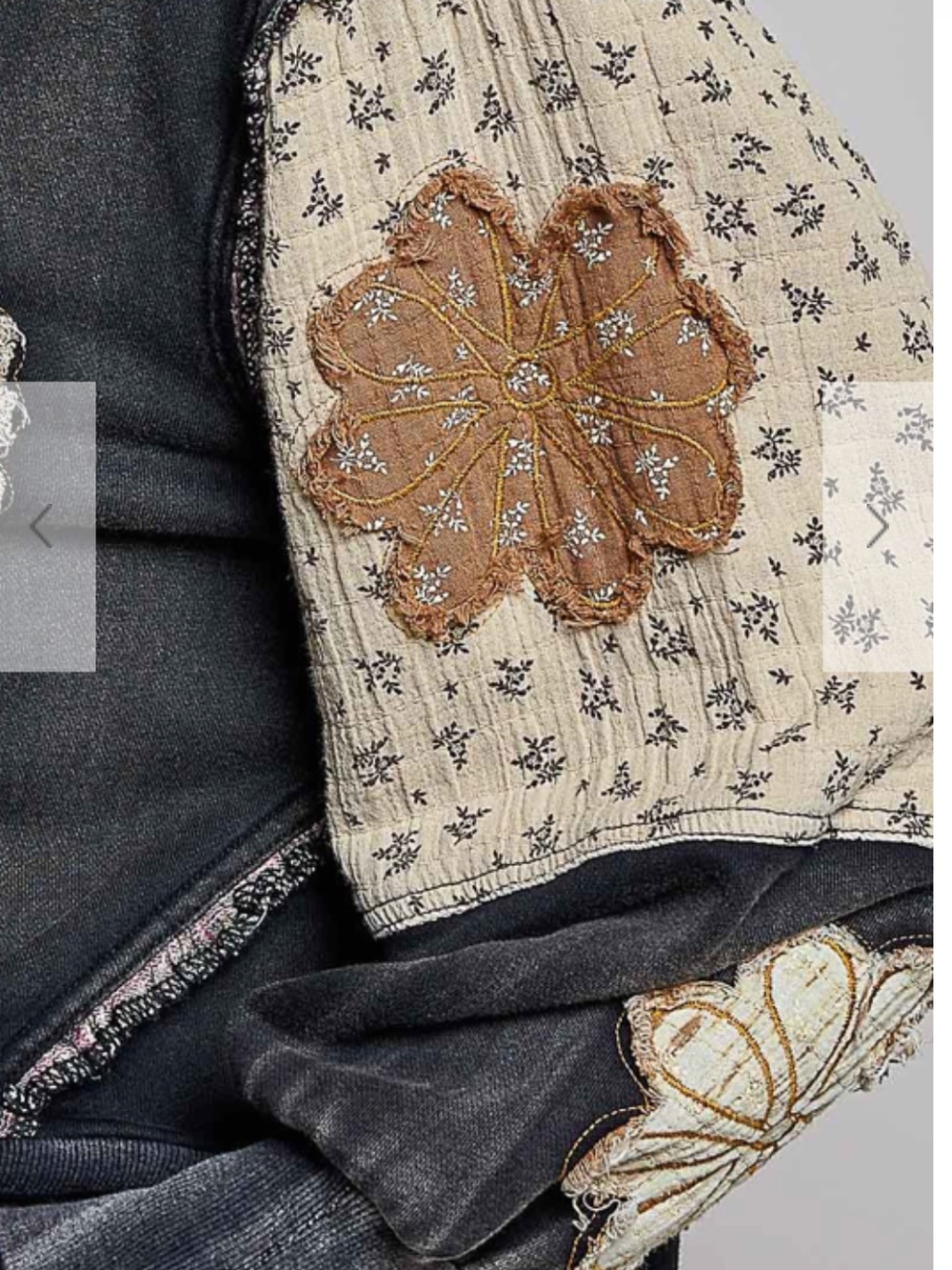 POL Black Sweatshirt with Cream Appliqués and Lavender Stems - Picture 4 of 5